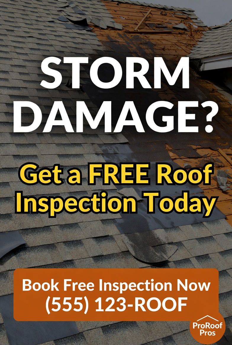 Storm damage free inspection ad example