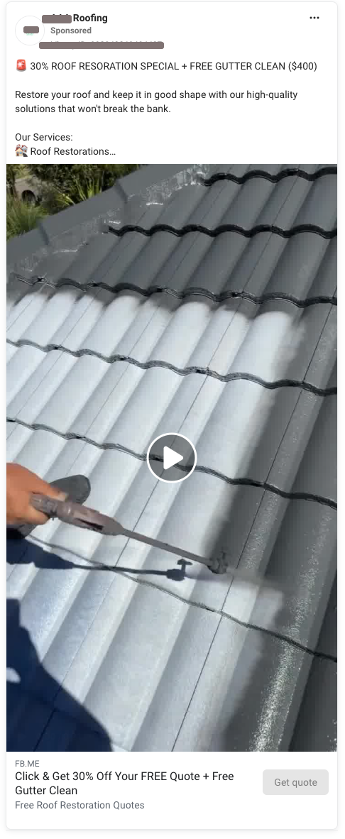 Real working roofing ad - ASMR pressure washing + 30% off