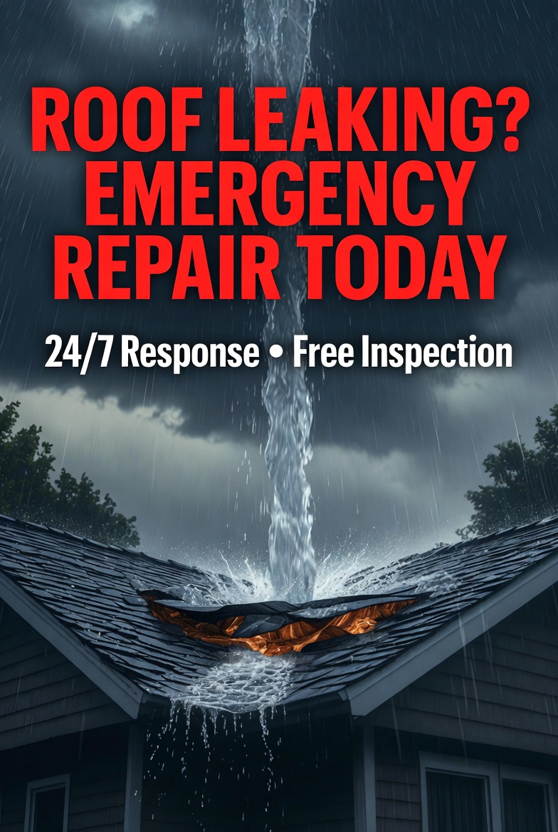 Emergency roof leak repair ad creative